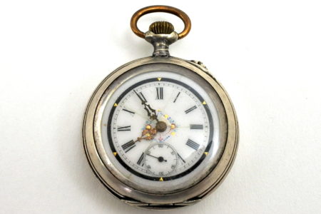 Orologio da tasca in argento con marchio Diogene