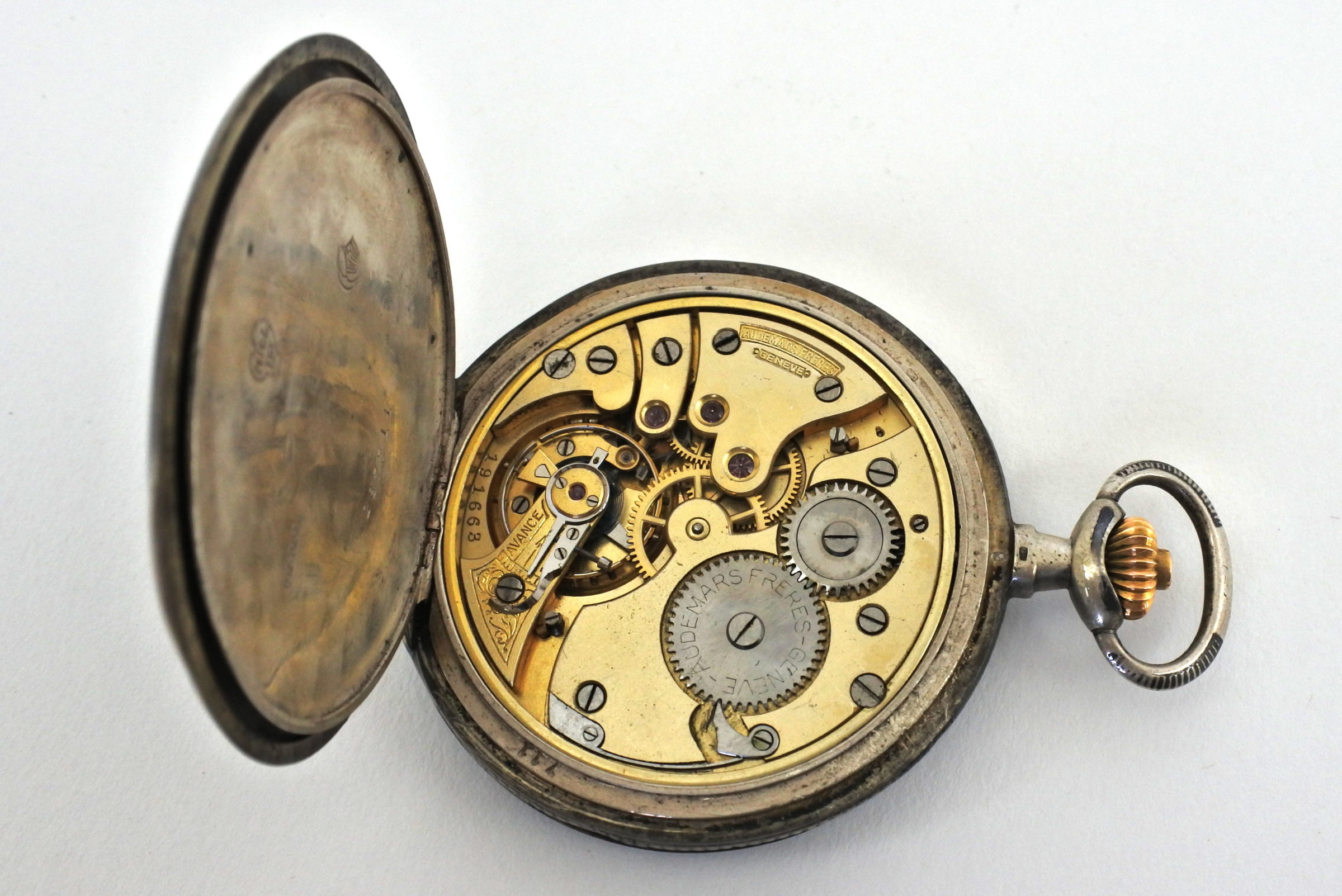 Orologio da tasca in argento e niello – Audemars Piguet Genève - 4