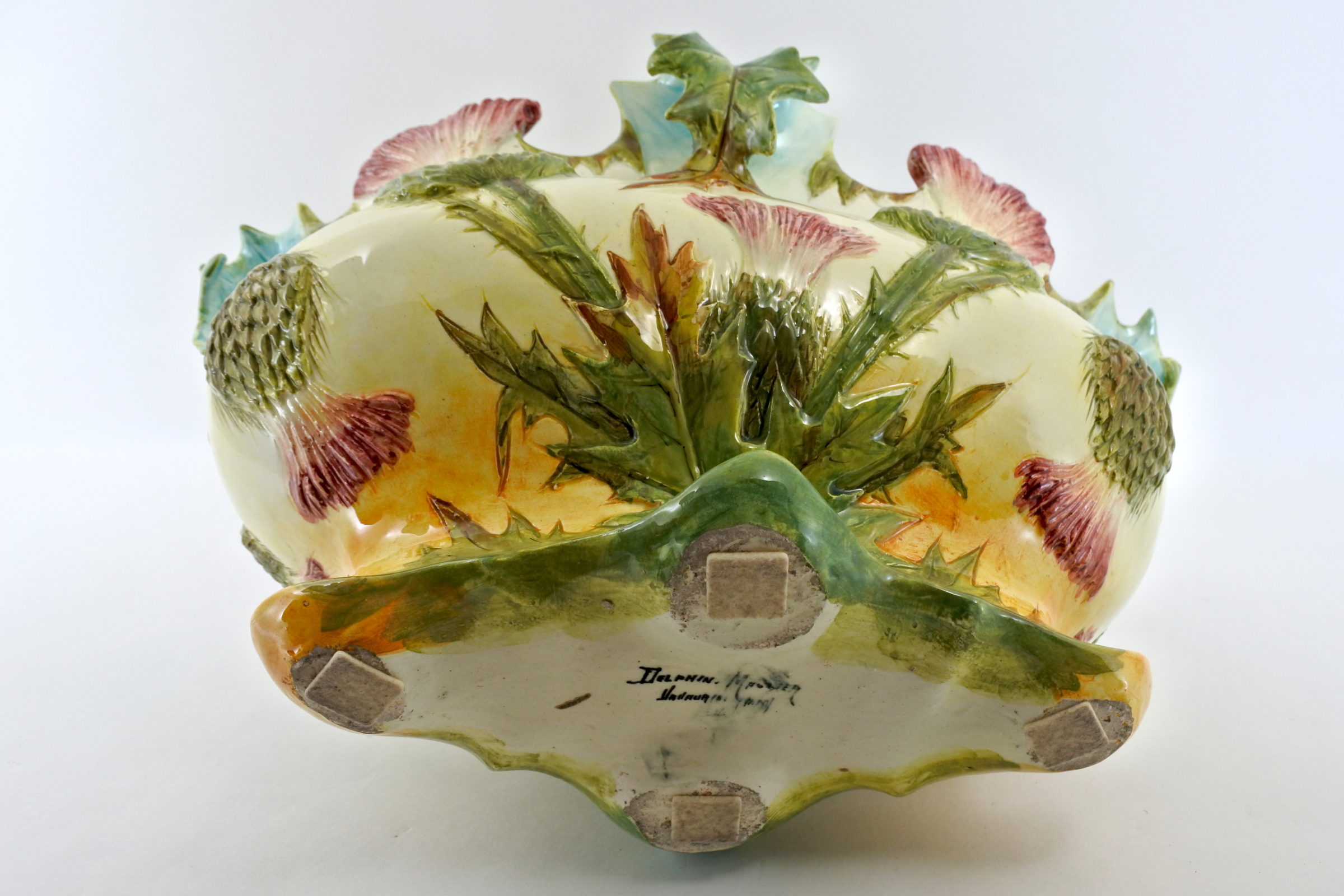 Jardinière Massier in ceramica barbotine con cardi - Chardons - 3