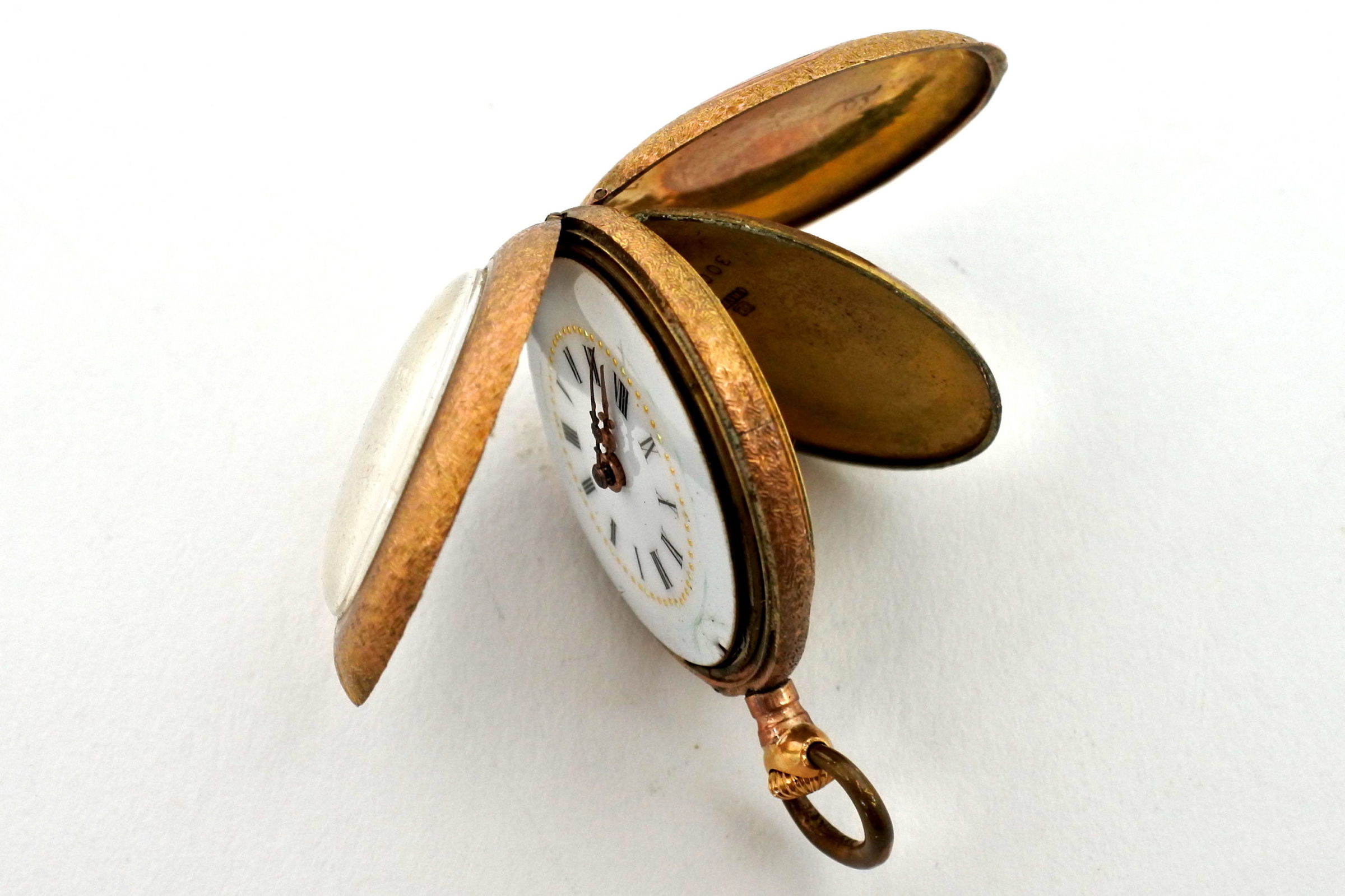 Orologio da tasca – monachina placcata oro e smalti - 5