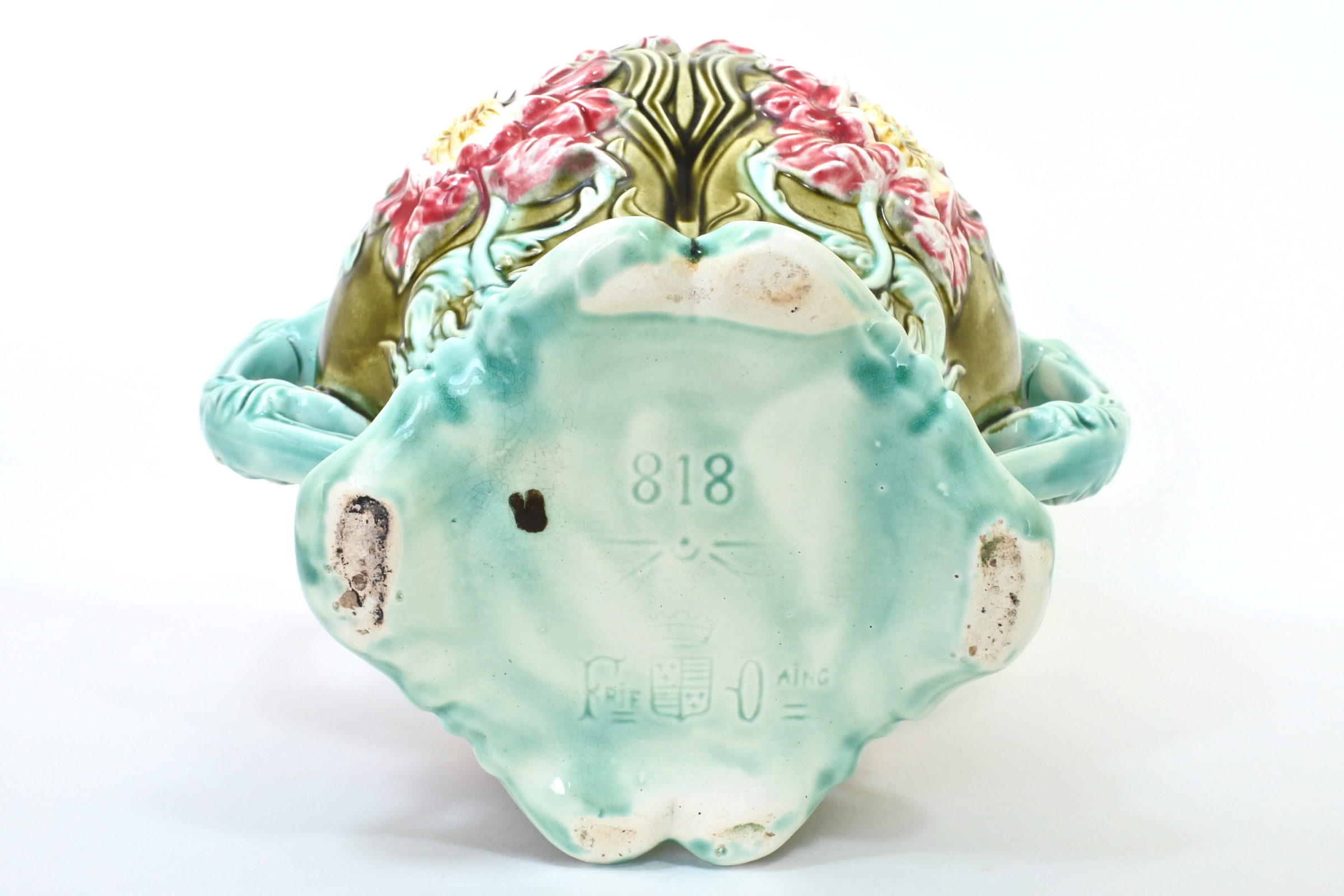 Cache pot in ceramica barbotine con fiori - Seringas - 5