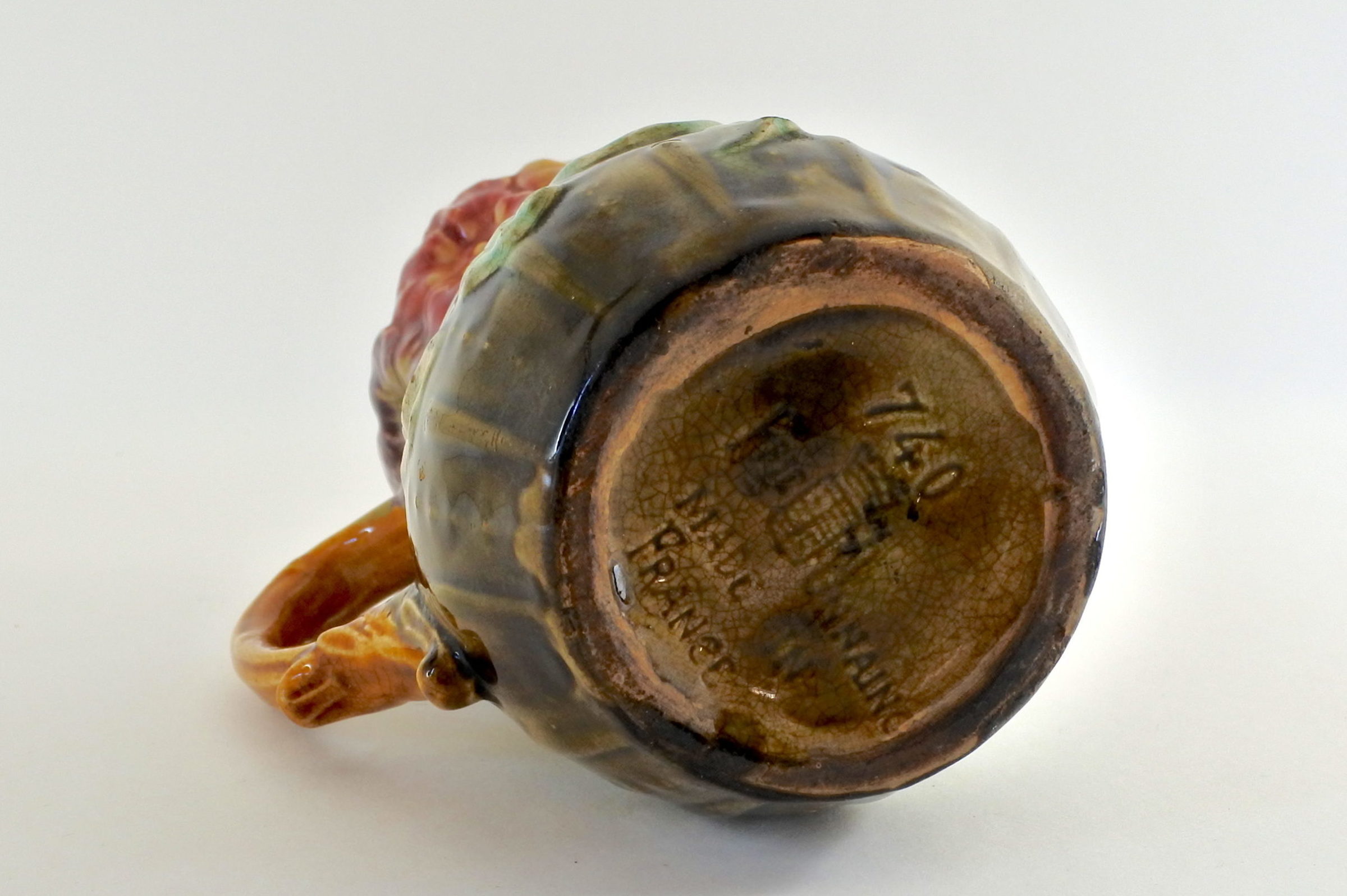 Brocca in ceramica barbotine con nasturzi - 4