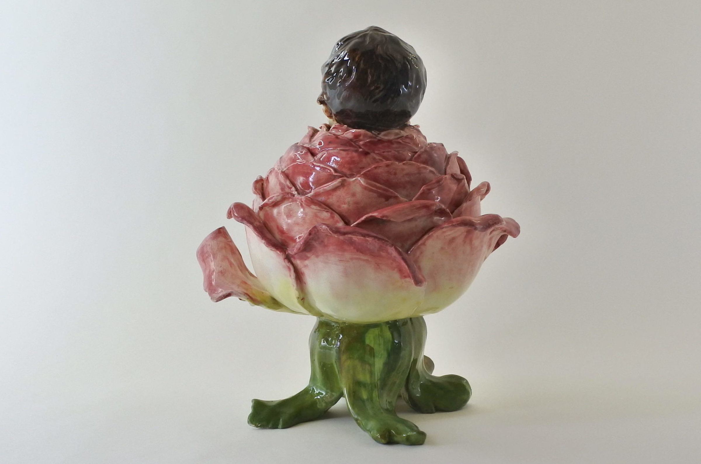 Contenitore Massier in ceramica barbotine a forma di rosa - 3