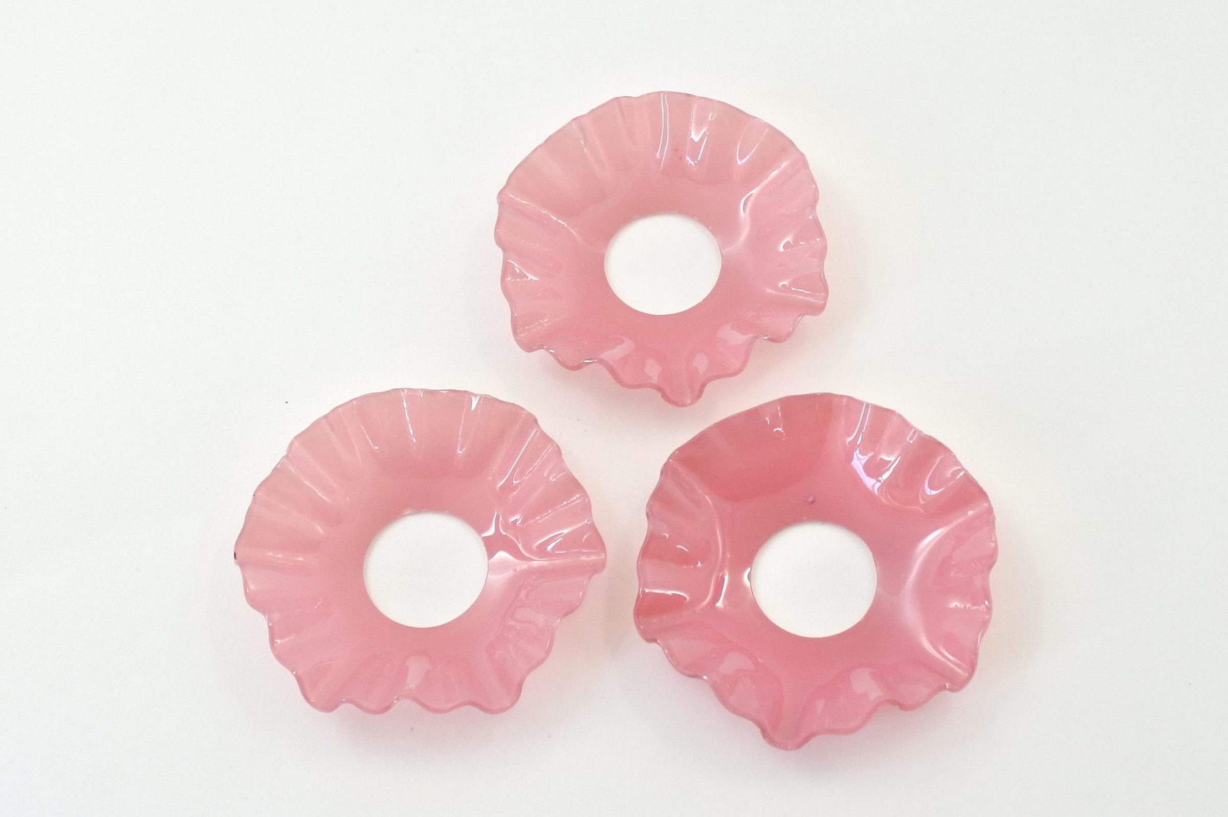 3 bobeches raccoglicera in opaline rosa