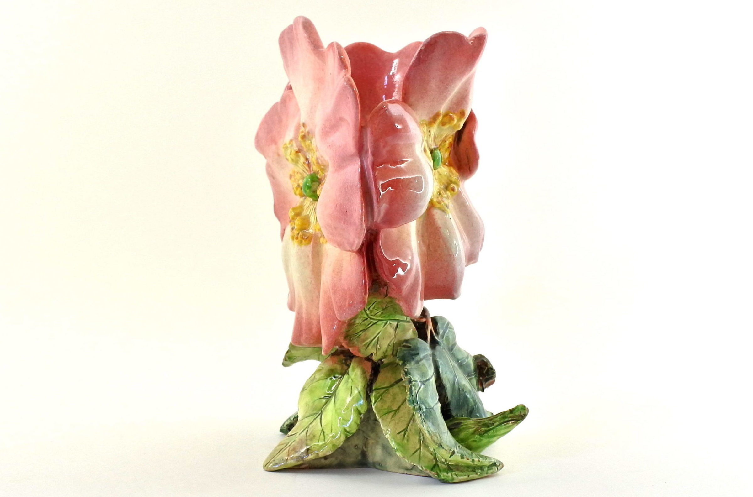 Vaso Massier in ceramica barbotine a forma di tre anemoni - Delphin Massier - 4