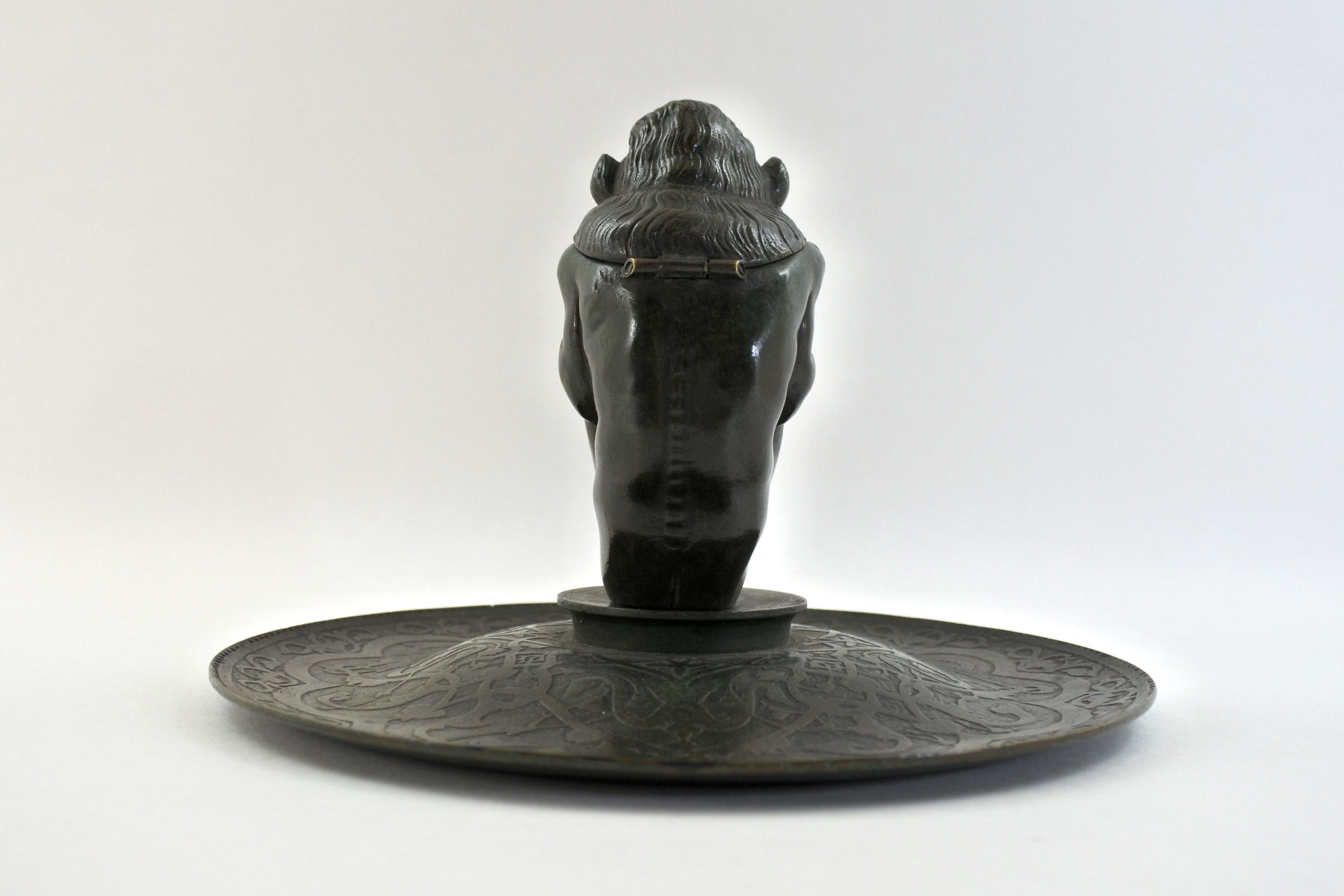 Calamaio in bronzo con presunto bafometto - 3