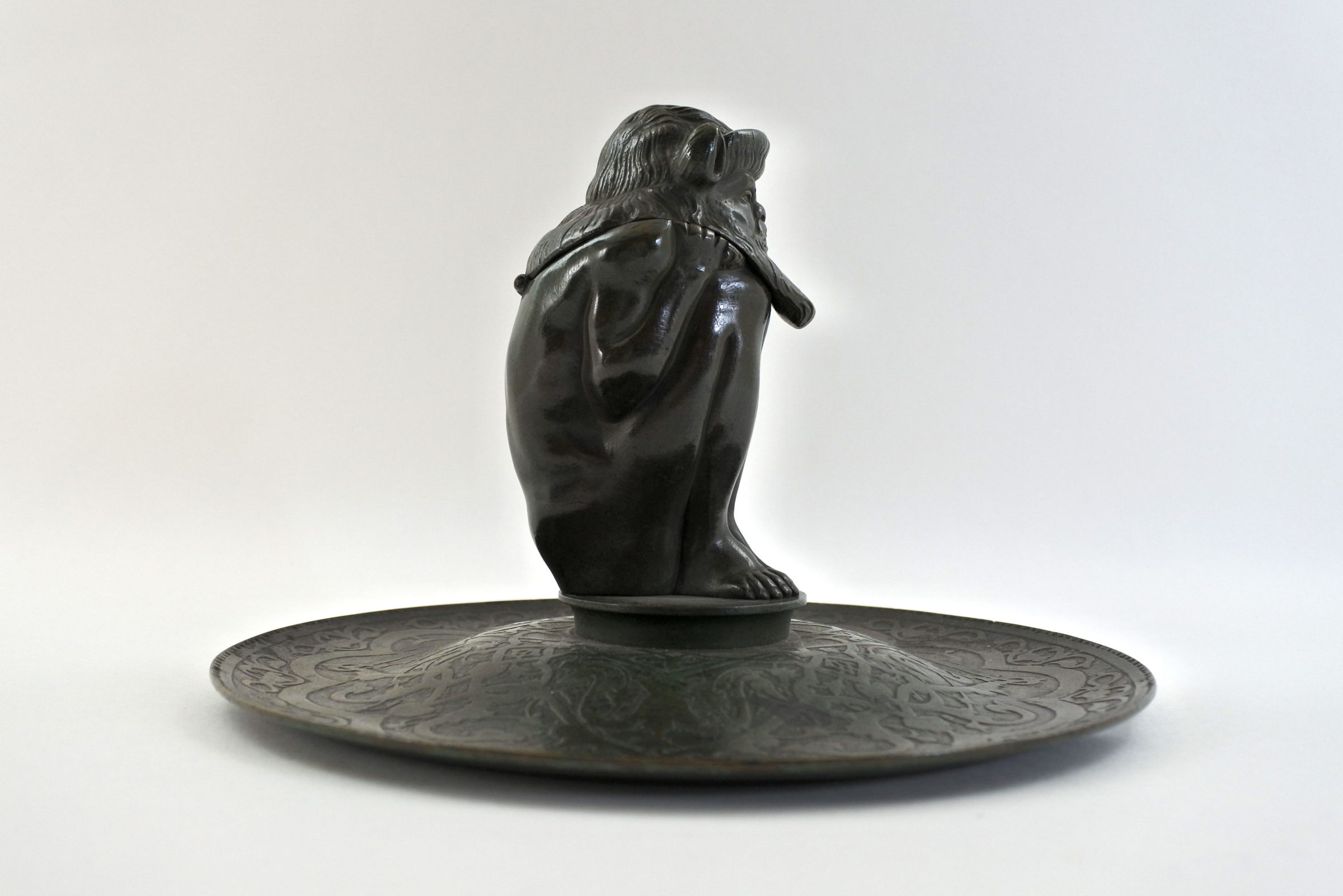 Calamaio in bronzo con presunto bafometto - 4