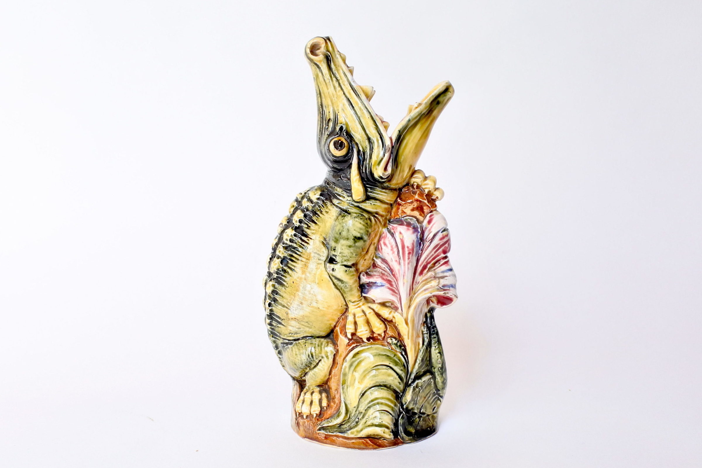 Vaso in ceramica barbotine a forma di coccodrillo - 4