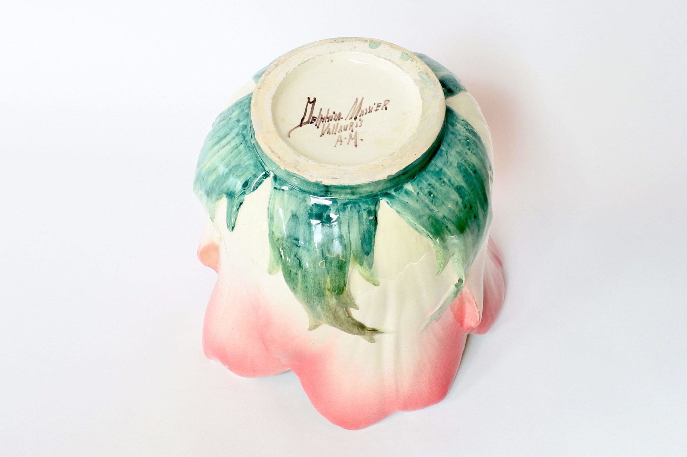 Cache pot Massier in ceramica barbotine a forma di fiore - Delphin Massier - 5