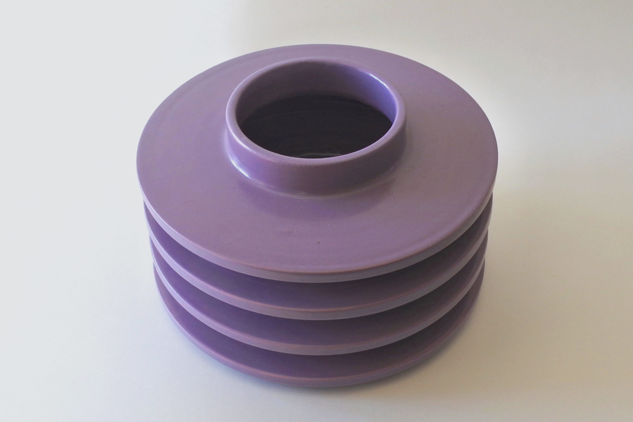 Vaso isolatore in ceramica viola - E. Sottsass per ceramiche Bitossi - 2