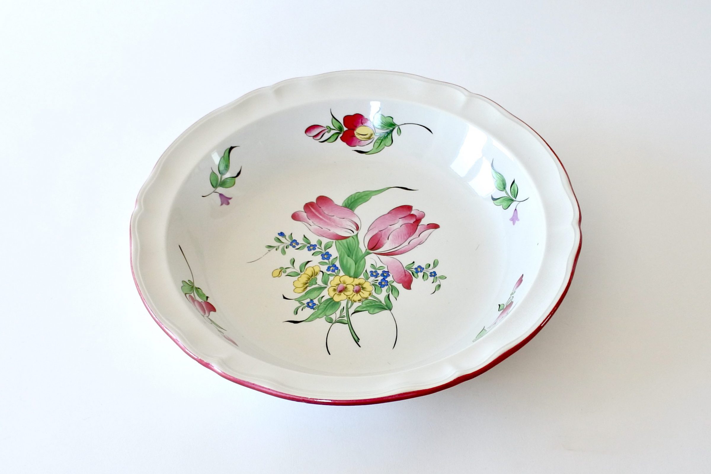 Servizio da tavola Reverbere in ceramica di Luneville con fiori policromi - 7